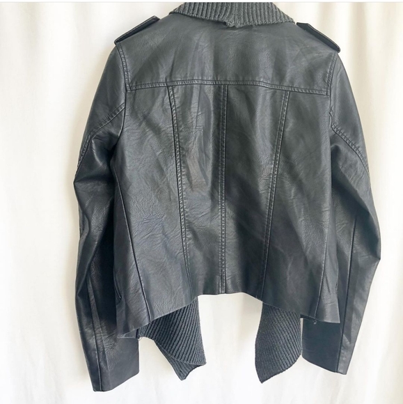 Ci Sono black faux leather open front jacket - Picture 3 of 4